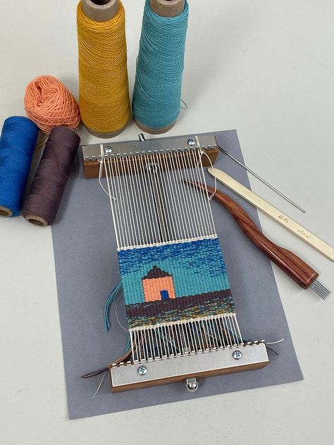 Loom Tools, Tapestry Frame, Mini Tapestry, Contemporary Tapestry, Contemporary Tapestries, Weaving Tapestry, Tapestry Loom, Basket Weaving Patterns, Weaving Loom Diy