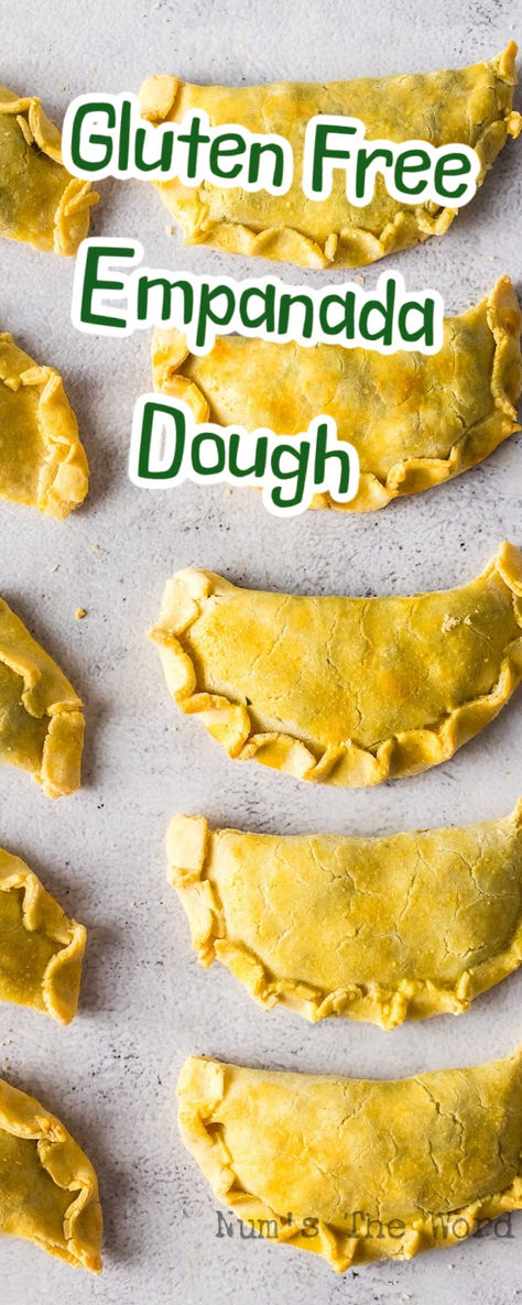 Gluten Free Empanada Dough from scratch can be the most fabulous, flaky, and delicious dough! You won’t even notice that it’s gluten free! #numstheword #glutenfreeempanadadough #glutenfreeempanadadoughrecipe #glutenfreeempanadasdough #empanadadoughglutenfree #bestglutenfreeempanadadough #glutenfreedoughforempanadas #easyglutenfreeempanadadoughrecipe #easyglutenfreeempanadadough #empanadasdoughglutenfree #flakyglutenfreeempanadadough Gluten Free Empanada Dough, Gluten Free Empanadas, Empanada Dough, Easy Dough, Empanadas Dough, Best Gluten Free Recipes, Mexican Foods, Amazing Appetizers, Mouthwatering Recipes