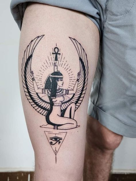 Bastet Goddess Tattoo, Ancient Egypt Tattoo, Egyptian Goddess Tattoo, Egypt Tattoo Design, Egyptian Tattoos, Bull Skull Tattoos, Ankh Tattoo, Indian Feather Tattoos, Colour Tattoo For Women