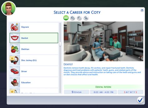 Dentist Career - Mods - The Sims 4 - CurseForge Sims 4 More Careers Mod, Sims 4 Base Game Career Mods, The Sims 4 Career Mods, Sims 4 Career Mods Patreon, Sims 4 Medical Cc, Curseforge Mods Sims 4, Sims 4 Jobs Mods, Sims 4 Cc Careers, Sims 4 Careers