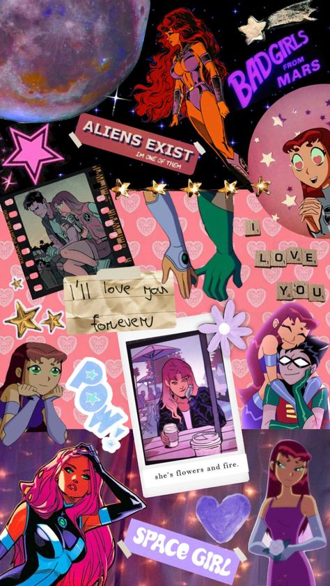 starfire 🫶 #starfireandrobin #teentitans #teentitansgo #superheros #starfireteentitans #starfire #purple #alienprincess #alien #pink #robinteentitans #lovers #teenagelove #superhero #dccomics Star Fire Wallpaper, Fire Wallpaper Aesthetic, Fire Wallpaper, Teen Titans Starfire, Star Fire, Aliens Exist, Teen Titans Fanart, Teenage Love, Space Girl