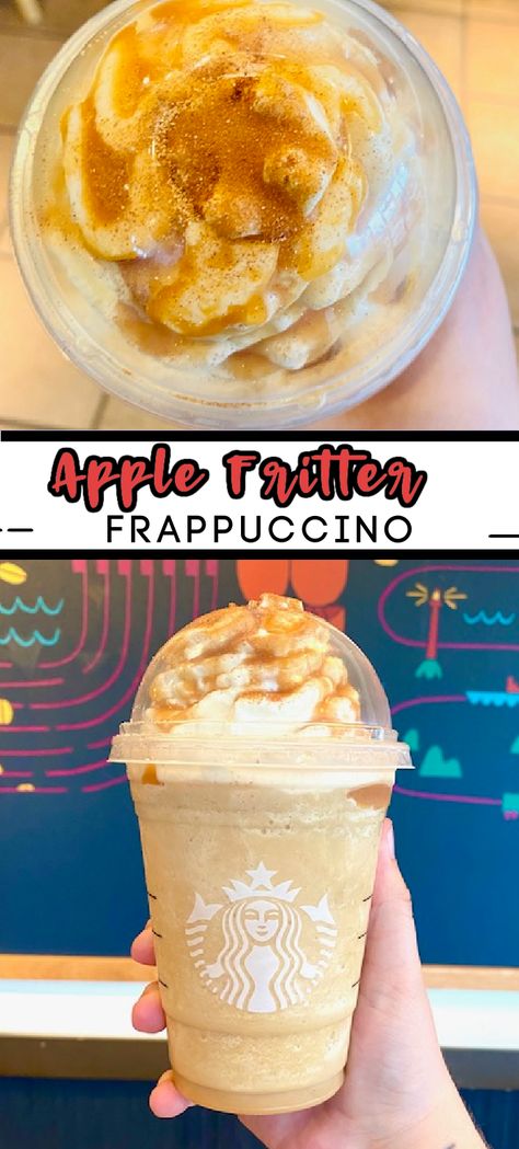 Apple Crisp Frappuccino Recipe, Apple Crisp Frappuccino Starbucks, Fall Starbucks Frappuccino Orders, Fall Frappuccino Starbucks, Apple Crisp Starbucks Drink, Drinks To Order At Starbucks, Frappuccino Recipes, Starbucks Frappuccino Recipe, Order At Starbucks