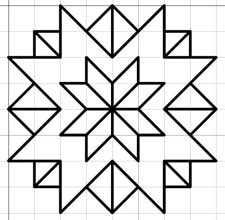 261112One.gif (452×443) Cer Nocturn, Graph Paper Designs, Painted Barn Quilts, Graph Paper Drawings, Blackwork Patterns, Barn Quilt Designs, Geometric Design Art, Blackwork Embroidery, Graph Paper Art