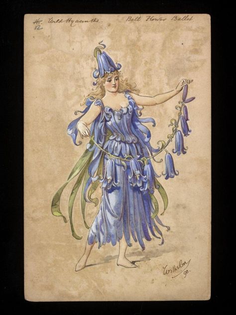 24th December, Costume Design Sketch, Flower Costume, Frida Art, Pantomime, Vintage Fairies, Flower Fairies, Art Et Illustration, Alphonse Mucha