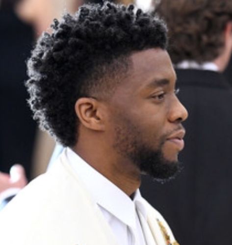 Mens Afro Haircut, Afro Mohawk Men, Chadwick Boseman Haircut, Mullet Hairstyle Black Mens, Afro Hawk Hairstyles, Black Men Mohawk Hairstyles, Short Black Hairstyles Men, Afro Mullet Black Man, Black Man Mullet