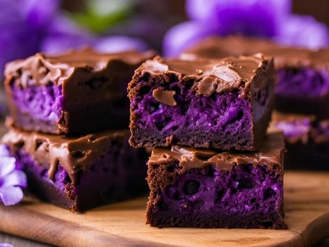 Ube Brownies: A Flavorful Fusion - NewsBreak Ube Brownies Recipe, Lavender Brownies, Ube Brownies, Ube Dessert Recipe, Pretzel Roll Recipe, Classic Brownies, Sweet Potato Varieties, Perfect Grilled Chicken, Filipino Dessert