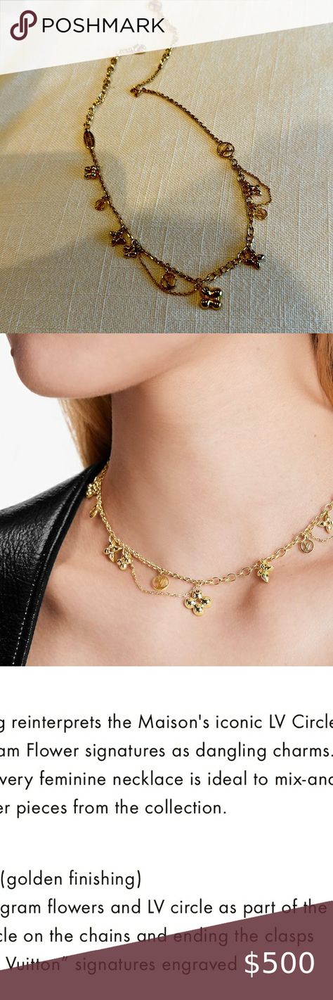 Louis Vuitton BLOOMING SUPPLE NECKLACE Necklace Outfit, Louis Vuitton Jewelry, Necklace Gold, Shop Necklaces, Gold Necklace, Louis Vuitton, Gold, Closet, How To Wear