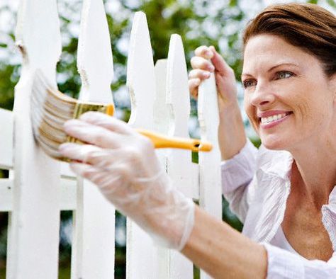 All About Picket Fences - This Old House Purple Salvia, Wood Picket Fence, Solid Stain Colors, Picket Fences, Porch Living, Woodworking Shows, Diy Fence, Front Landscaping, White Picket Fence