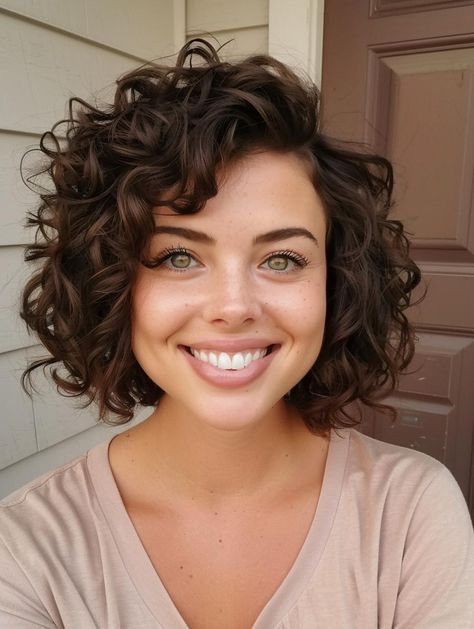 Curly Bob Haircuts: Trendy Styles for Wavy & Curly Hair | Top Fashion Tips Wavy Curly Bob Hairstyles, A Line Curly Bob, Curly Bob With Side Bangs, Stacked Curly Bob Haircut, Short Curly Haircut, Medium Curly Bob, Curly Short Hairstyles, Curly Hair Bob, Curly Wavy Bob