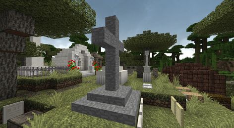 Minecraft Gravestone Design, Cemetery Minecraft Ideas, Cemetary Minecraft, Minecraft Grave Ideas, Minecraft Tombstone, Minecraft Cemetery Ideas, Minecraft Gravestone, Minecraft Cemetery, Spooky Minecraft Builds