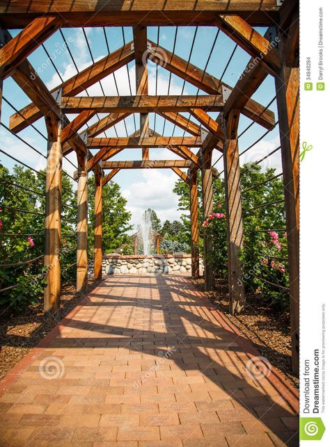 Brick Sidewalk, Wood Trellis, Rose Arbor, Walkway Design, Brick Walkway, Walkway Ideas, Rose Trellis, Covered Walkway, Garden Walkway