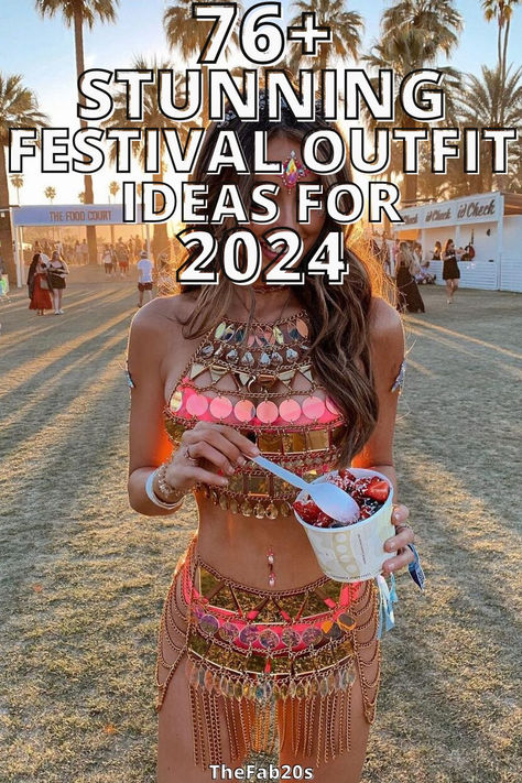 I LOVE these gorgeous festival outfit ideas! We have rounded up some of the most gorgeous festival outfits you have got to see Iconic Festival Outfits, Burning Man Outfits Plus Size, Gen Z Festival Outfit, Disco Festival Outfit, Festival Ideas Outfit, La Onda Festival Outfits, Acl Outfit Ideas, Festival Outfit Ideas 2024, Wonderfruit Festival Outfit