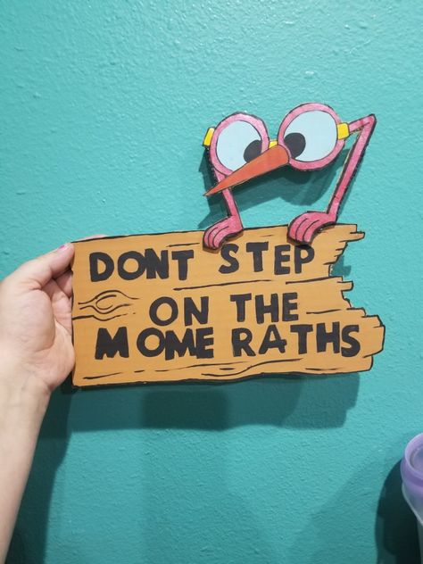 DIY dont step on the mome raths sign Diy Alice In Wonderland Decor, Dont Step On The Mome Raths, Alice And Wonderland Garden Ideas, Mome Raths Diy, Alice In Wonderland Crafts Projects, Alice In Wonderland Theme Party Decorations, Alice In Wonderland Garden Ideas Diy, Alice And Wonderland Decor, Alice In Wonderland Props Diy