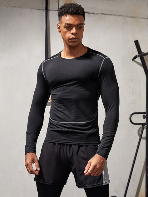 Mens Business Casual, Men Activewear, Black Long Sleeve Sweater, Men's Activewear, Men's Swimwear, Sports Tee, Pose References, Sports Uniforms, Sport Tank Tops