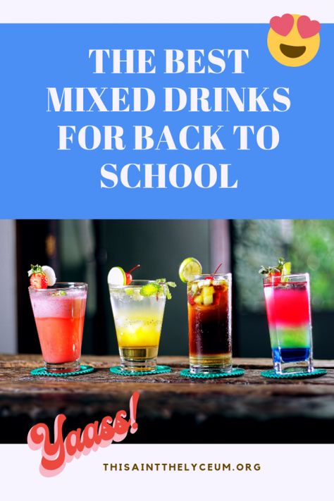 Already struggling with the school drop of lane, homework, and Common Core math? I've got your remedy!  #cocktails Back To School Drinks, Best Mixed Drinks, Drink Names, Mothers Of Boys, School Mom, Themed Drinks, Rye Whiskey, Angostura Bitters, Scotch Whiskey