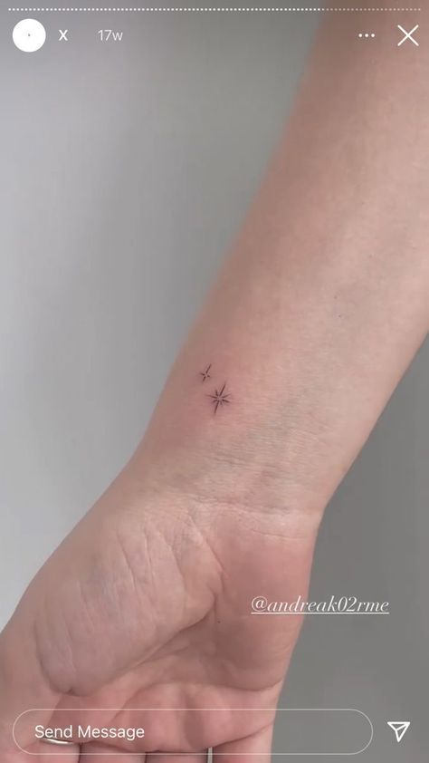 Best Friends Minimalist Tattoo, Tiny Dainty Tattoos, Northstar Tattoo, Simple Dainty Tattoos, Evangeline Tattoo, Tiny Star Tattoo, Small Elegant Tattoos, Dainty Star Tattoo, Small Dainty Tattoo