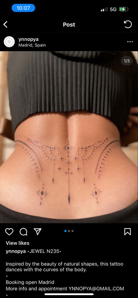 Body Wrap Tattoos For Women, Between Breast Tattoos For Women Big, Fine Line Full Back Tattoo, Feminine Celestial Tattoo, Floral Torso Tattoo, Belly Chain Tattoo, Body Jewelry Tattoo, Feminine Tattoo Placement Arm, Dotted Tattoos For Women