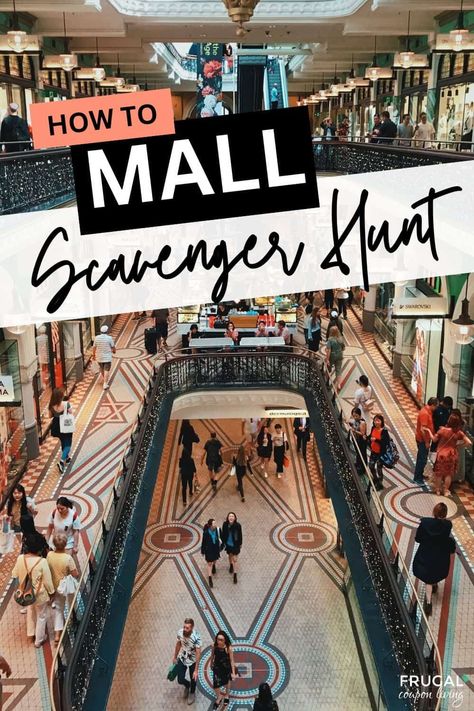 Get ready to break the ice with a bit of mall madness! A Mall Scavenger Hunt is fun for everyone from youth, to teens, and even adults. Scavenger Hunts at the mall can be used as birthday party games for teens, office party games for adults, or even youth group activities and ideas. Download this mall scavenger printable or make your own with the scavenger hunt template. Let the games begin! #FrugalCouponLiving Mall Birthday Party, Birthday Party Games For Teens, Teen Scavenger Hunt, Party Games For Teens, Mall Madness, Scavenger Hunt Template, Mall Scavenger Hunt, Scavenger Hunt Party, Scavenger Hunt Riddles