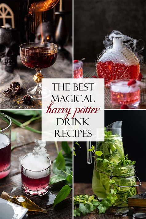 Harry Potter House Drinks, Harry Potter Mocktails Kids, Firewhisky Harry Potter, Hogwarts Drinks, Potions Cocktails, Potion Alcohol Drink, Harry Potter Potion Drinks, Harry Potter Inspired Drinks, Harry Potter Drink Ideas