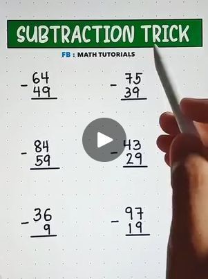 Subtraction Tricks, Addition Tricks, Math Tricks For Kids, School Knowledge, Mental Math Tricks, Teaching Subtraction, Maths Tricks, Math Hacks, Abacus Math