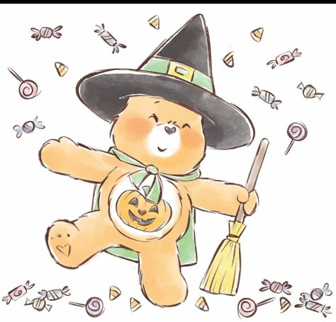 Fall Apple Watch Wallpaper, Care Bears Halloween, Winnie Poo, Care Bears Vintage, The Care Bears, Bear Halloween, Bear Drawing, Like Someone, 80s Cartoons