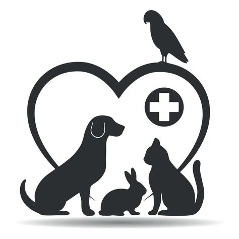 Illustration of a logo of a veterinary clinic. Vet Logo, Veterinary Logo, Animal Communication, Animal Pins, Vet Clinics, Veterinary Clinic, All About Animals, Animal Logo, Aesthetic Backgrounds