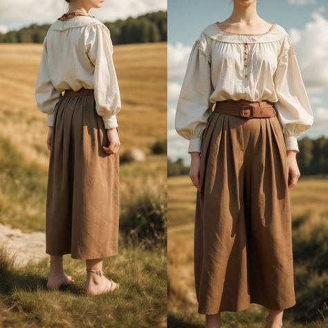 Fantasy Outfits Peasant, Renisance Festival Outfit Plus Size, Kitchen Witch Fashion, Midevil Peasant Clothes, Midevil Inspired Modern Outfits, Fantasy Peasant Outfit, Modern Medival Outfits Woman, Gender Neutral Ren Faire Outfit, Midevil Outfit Ideas