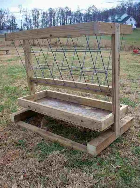 Diy Goat Hay Feeder, Diy Hay Feeder, Sheep Feeders, Goat Hay Feeder, Hay Feeder For Horses, Goat Feeder, Horse Feeder, Goat Shelter, Goat House