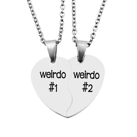 Material: stainless steel;  Size: Length of the necklace is 18 inches;  Form:2PCS Split heart engraved. weirdo #1   weirdo #2  necklace Bff Necklace, Pet Memorial Necklace, 2 Best Friends, Bff Jewelry, Cuff Bracelets Handmade, Bff Necklaces, Friend Jewelry, Urn Jewelry, Engraved Pendant