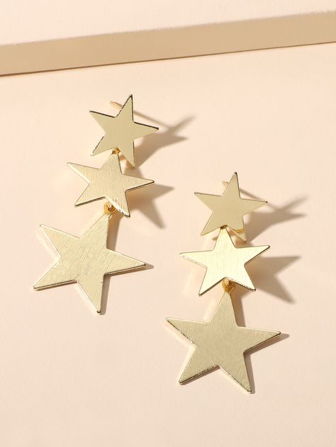 Star Decor Drop Earrings Gold Star Accessories, Star Earrings Gold, Eras Tour Earrings, Concert Earrings, Star Earrings Dangle, Starfish Decor, Gold Star Earrings, Star Decor, Iron Woman