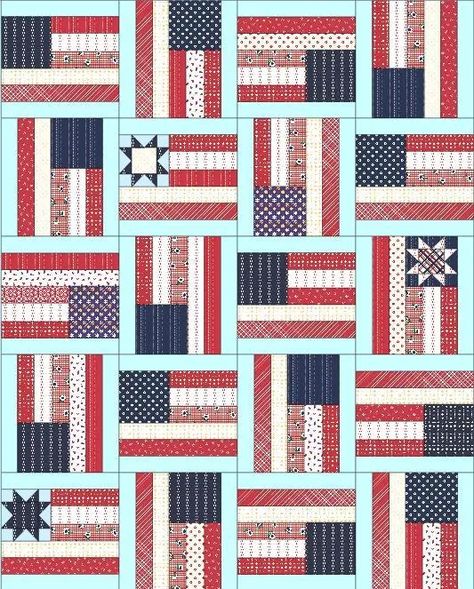 Flying Flags Quilt Tutorial, American Flag Quilt Block, Flag Quilts American Pattern, American Flag Quilt Pattern Free, Americana Quilt Patterns, Flag Quilt Pattern Free, Flag Quilts, American Quilts Patterns, Americana Quilts