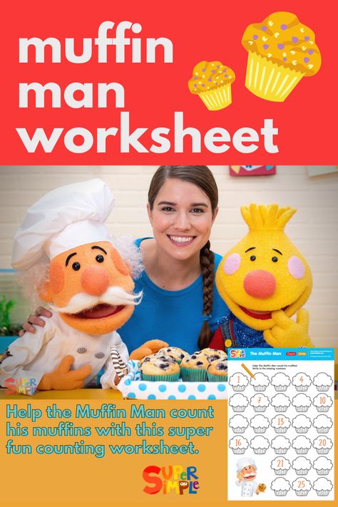 Muffin Man Activities For Preschool, The Muffin Man, Do You Know The Muffin Man, Preschool Fine Motor Skills, Counting Songs, Counting Worksheets, Missing Numbers, Preschool Fine Motor, Kids Worksheets Printables