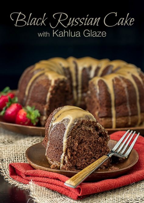 Black Russian Cake Recipe, Black Russian Cake, Russian Cake, Kahlua Cake, Russian Desserts, Russian Cakes, Bundt Cake Recipe, Black Cake, Meat Pies