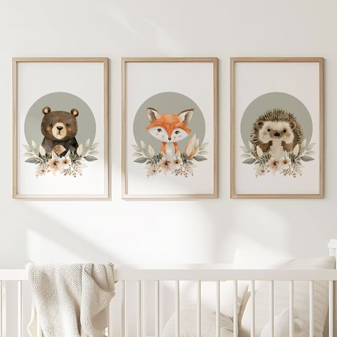 🐻🦊🌿 Say hello to the cutest woodland trio! 🦝 Bring nature indoors with this delightful poster set featuring a playful raccoon, a gentle bear, and a curious fox. Perfect for creating a cozy, nature-inspired nursery or playroom. These soft earthy tones and adorable animals will capture your little one’s imagination and bring warmth to any room! 🖼️ Available now: [Link in bio] 💸 Starting at $20+ 🎁 A thoughtful gift for nature-loving families and a perfect nursery addition! #nurserydecor #kidsr... Forest Nursery Girl, Woodland Girl Nursery, Nature Inspired Nursery, Cozy Nature, Woodland Nursery Girl, Forest Animal Nursery, Perfect Nursery, Girl Woodland, Nursery Girl