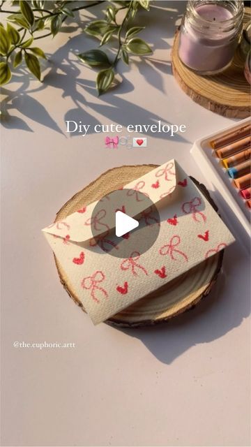 𝑨𝒌𝒔𝒉𝒊𝒕𝒂 𝒎𝒊𝒔𝒉𝒓𝒂🎐 on Instagram: "Diy cute envelope🎀💌  #diy #diyenvelope #valentines #valentine #love #bow #couqette #aesthetic # a e s t het i c #giftideas #giftideas #giftwrapping #envelopes #watercolor #watercolourpainting" Cute Envolpes Diy, Envolpes Ideas Diy, Couqette Aesthetic, Cute Envelopes, Diy Envelope, Valentine Love, Instagram Diy, Watercolour Painting, Cute Gifts