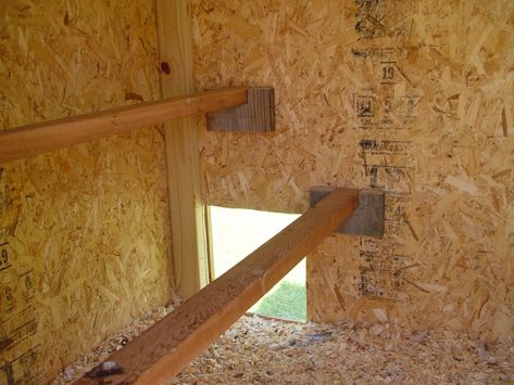 Roosting bars inside the hutch lift out for cleaning. Roosting Ideas For Chickens, Roosting Bar Ideas For Chickens, How To Build Roosting Bars, Small Coop Roosting Bars, Chicken Roost Bars, 2x4 Roosting Bars, Chicken Roosting Bars How To Build, Roost Bar Ideas, Diy Roosting Bars