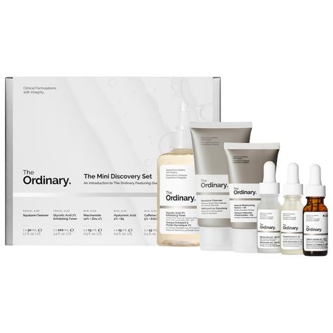 The Mini Discovery Set - The Ordinary | Sephora | Sephora (US) Sephora Gift Sets, Stocking Stuffers For Her, Exfoliating Toner, Sephora Beauty, Skin Blemishes, Oily Skin Care, Alpha Hydroxy Acid, Beauty Inside, Water Flowers