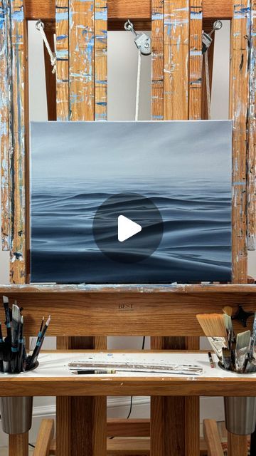 Moody Seascape, Instagram Painting, Lightning Storm, Wave Painting, Acrylic Painting For Beginners, School Art Projects, Cloud Painting, Ocean Painting, Water Painting