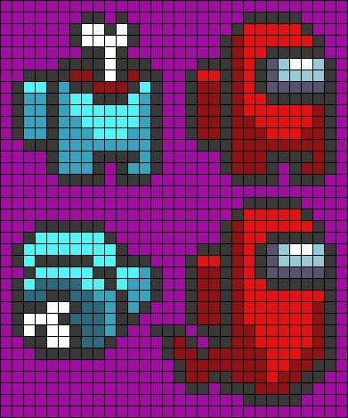 Among Us Pixel Art Grid, Last Of Us Pixel Art, Among Us Pixel Art, Image Spiderman, Graph Paper Drawings, Graph Crochet, Art Perle, Easy Pixel Art, Pixel Art Templates