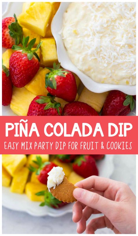 Pina Colada Dip, Hawaiian Party Food, Luau Party Food, Luau Food, Gingersnap Cookies, Party Dip, Luau Theme Party, Luau Birthday Party, Hawaiian Birthday