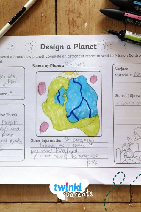 This lovely design a planet (for kids) activity sheet out of this world! Enjoy some screen-free time with your child and work through creating your own characteristic of your planet. How your little one design a planet? Follow the link for this space-themed printable! #DesignAPlanet #DesignAPlanetActivitiy #DesignAPlanetForKids Make Your Own Planet Project, Create Your Own Planet Project, Planet Activities For Kids, Create Your Own Planet, Planet Worksheet, Dayhome Ideas, Camp Classroom, Planets Activities, Planet Pictures