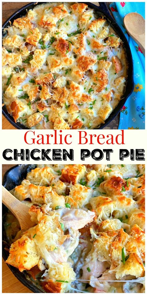 Garlic Bread Chicken, Easy Garlic Bread, Bread Chicken, Recetas Salvadorenas, Creamy Tuscan Chicken, Recetas Puertorriqueñas, Chicken And Potatoes, Supper Ideas, Tuscan Chicken