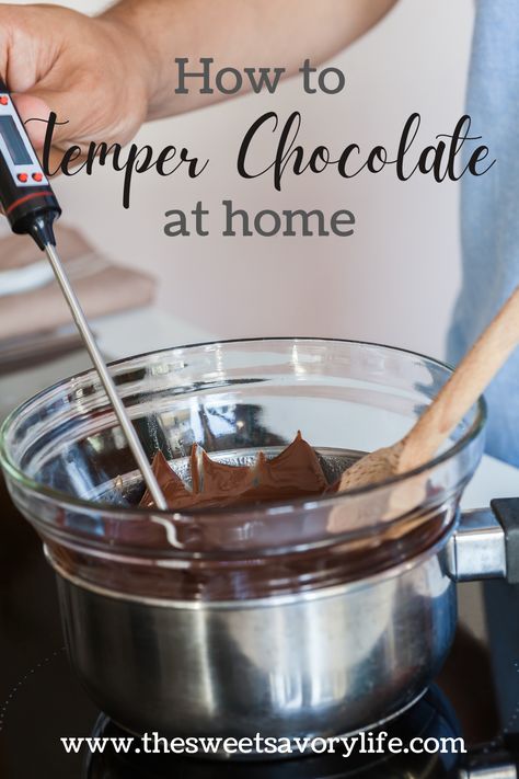 Tempering Chocolate Chips, Chocolate Hacks Ideas, How To Flavor Chocolate, Chocolate Bowls How To Make, Temper Chocolate How To, Tempering Chocolate Tutorials, How To Make Dark Chocolate, How To Temper Chocolate Chips, How To Melt Chocolate For Dipping