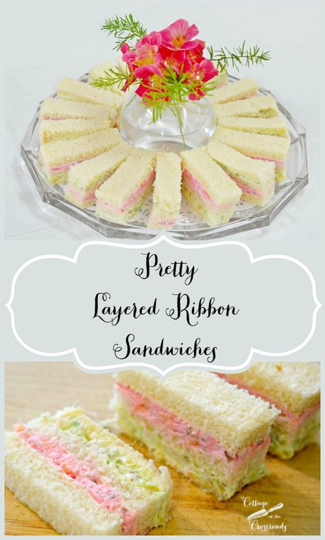 Ribbon Sandwiches, Tea Party Sandwiches, Tea Sandwiches Recipes, Afternoon Tea Recipes, Fingerfood Party, Party Sandwiches, High Tea Party, Finger Sandwiches, Tea Party Food