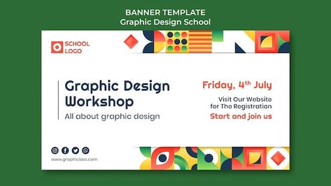 Event Poster Design Inspiration, Graphic Designing Services, Creative Powerpoint Presentations, Graphic Design School, Banner Design Inspiration, Geometric Design Art, Design Workshop, School Banner, Workshop Design