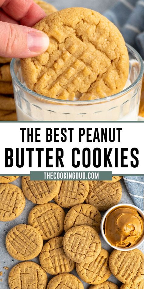 A hand dunking a peanut butter cookie in a glass of milk. Jif Peanut Butter Cookies, Jif Peanut Butter, Butter Cookie Recipe, Best Peanut Butter Cookies, Classic Peanut Butter Cookies, Easy Peanut Butter Cookies, Chewy Peanut Butter Cookies, Peanut Butter Cookie Dough, Peanut Butter Cookie