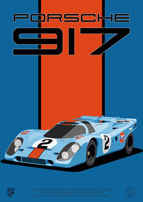 Iconicar #1: Porsche 917 on Behance 917 Porsche, Porsche 917 Wallpaper, Porsche 917 Gulf Wallpaper, Gulf Porsche, Racing Car, Gulf Porsche 917, Porsche Art Wallpaper, Car Posters Porsche, Porsche Poster Graphic Design