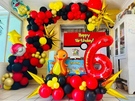 Pokemon Balloon Decor, Pokémon Ballon Arch, Pokemon Birthday Party Balloons, Pikachu Balloon Arch, Pokemon Ballon Decoration, Pokemon Birthday Balloons, Pikachu Party Decorations, Pokémon Balloon Arch, Pokemon Balloon Arch