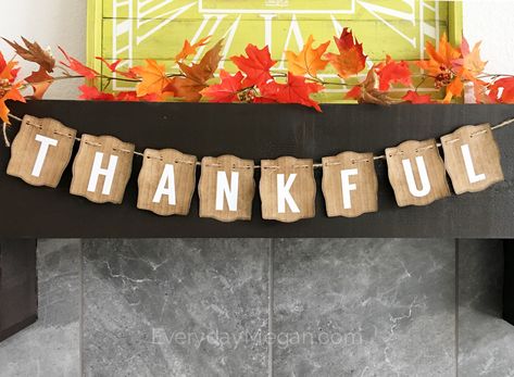 Thankful Banner Printable Free, Thankful Banner, Banner Diy, Banner Printable, Printable Banner, Apartment Living Room, Autumn Home, Hole Punch, Fall Home Decor