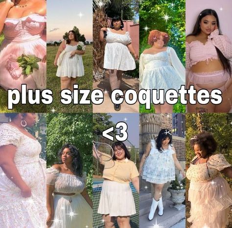 Mermaidcore Outfit Plus Size, Fairy Outfit Plus Size, Plus Coquette Outfit, Cottagecore Plus Size Outfit, Plus Size Croquette, Curvy Coquette Outfits, Plus Size Bimbocore Outfits, Feminine Outfits Plus Size, Cute Plus Size Outfits Aesthetic